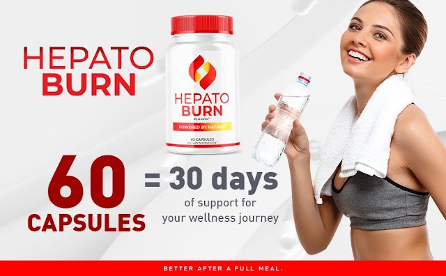 HepaToBurn supplement bottle with natural fat-burning ingredients