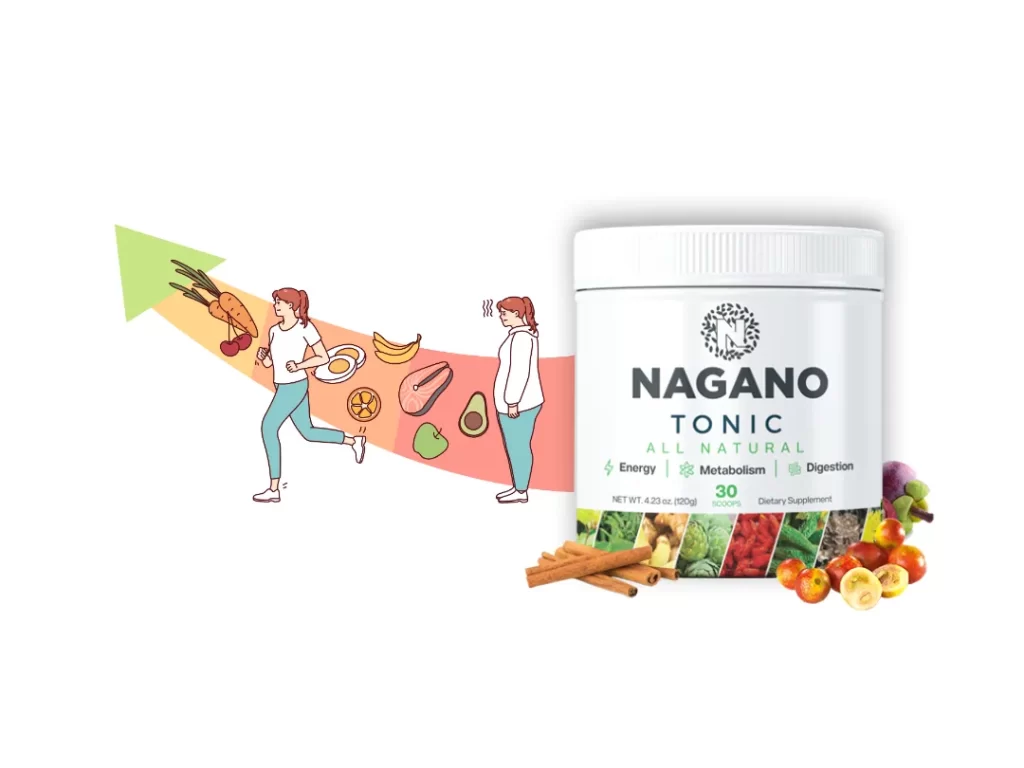 Nagano Tonic supplement bottle with natural ingredients for weight loss
