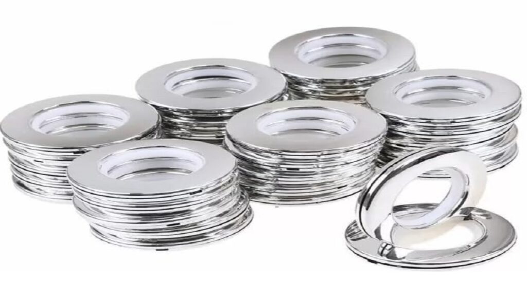 SHUTTLE Curtain Rings Eyelets with Lock System - Pack of 30 Silver Curtain Hooks