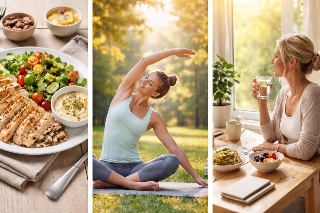 Healthy daily routine with balanced meal and morning wellness habits to support natural energy levels