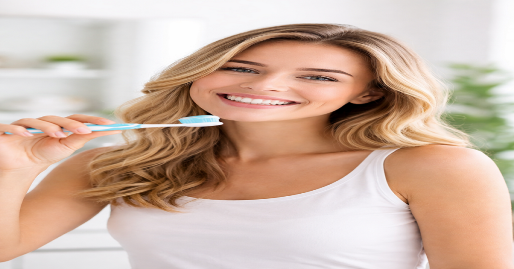 Common Causes of Poor Oral Health and How to Support Teeth & Gums Naturally Person brushing teeth as part of a simple daily oral care routine to support healthy teeth and gums