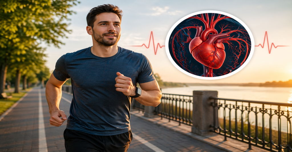 How Blood Circulation Impacts Male Performance: Science Explained active man jogging representing healthy blood circulation and cardiovascular wellness
